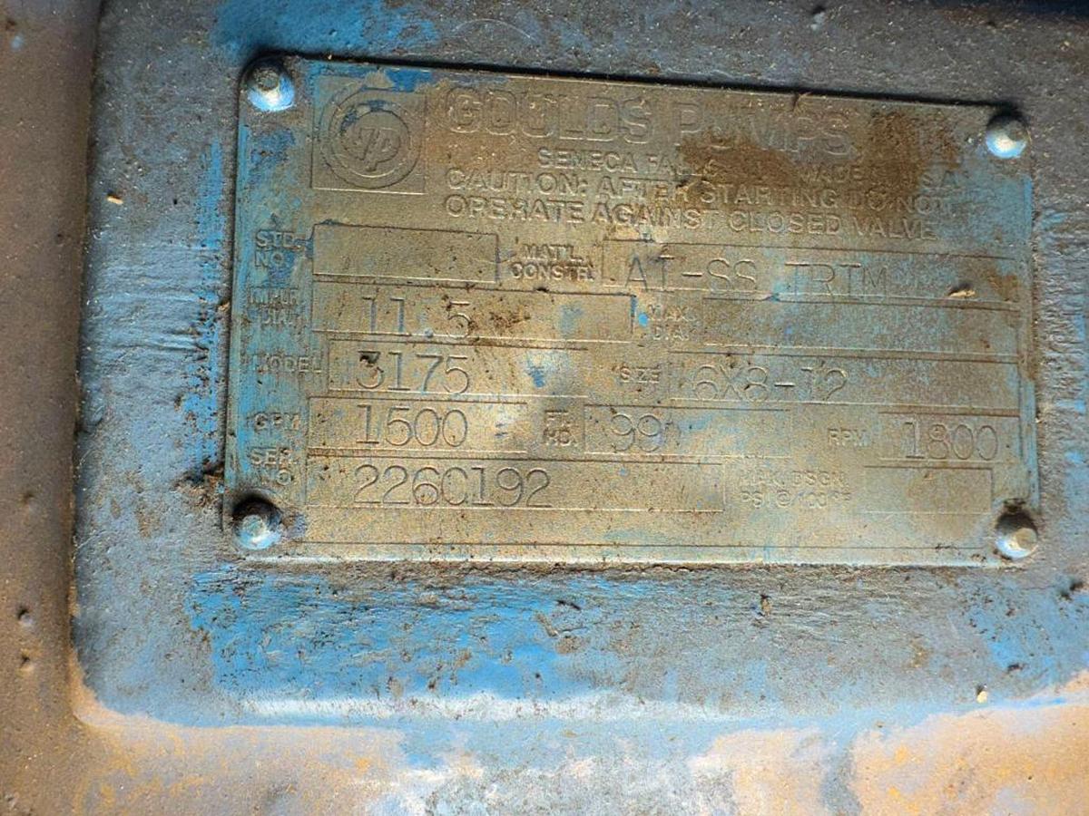 Used GOULDS 3175S POWER END PULLOUT PUMP PART 3X6-12 316 STAINLESS STEEL