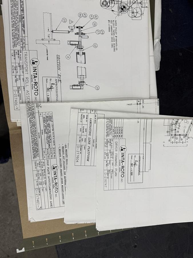 Used 72" WIDE INTAROTO LAMINATOR - PAPER & BOARD