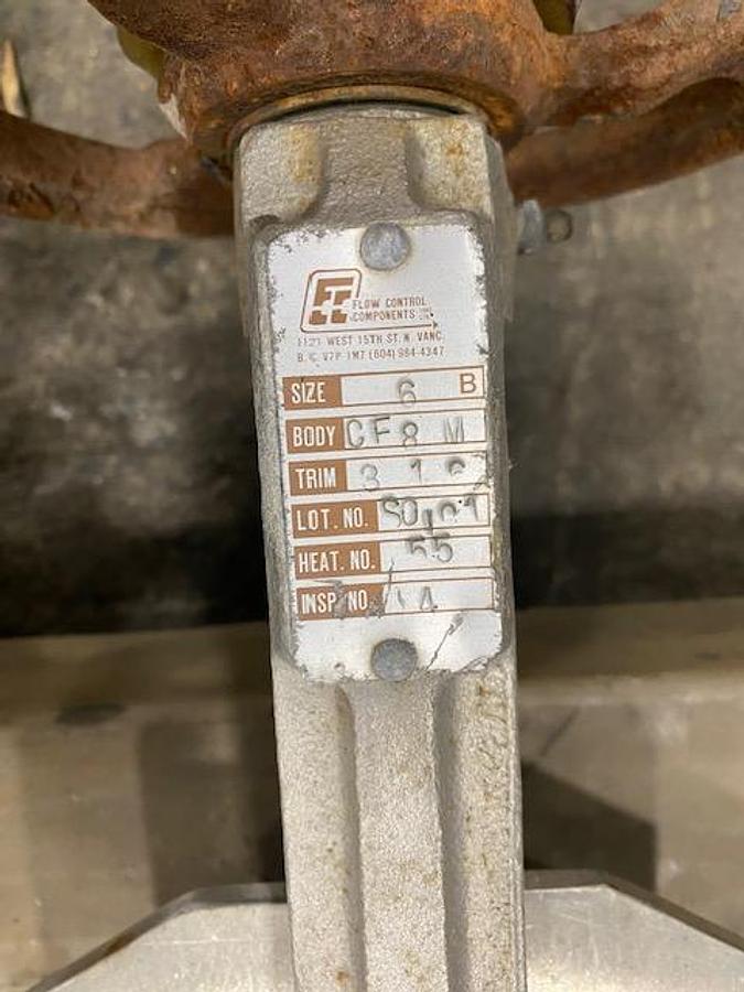 Used MANUAL STAINLESS STEEL KNIFE GATE VALVES 6" & 10" LOT OF 8