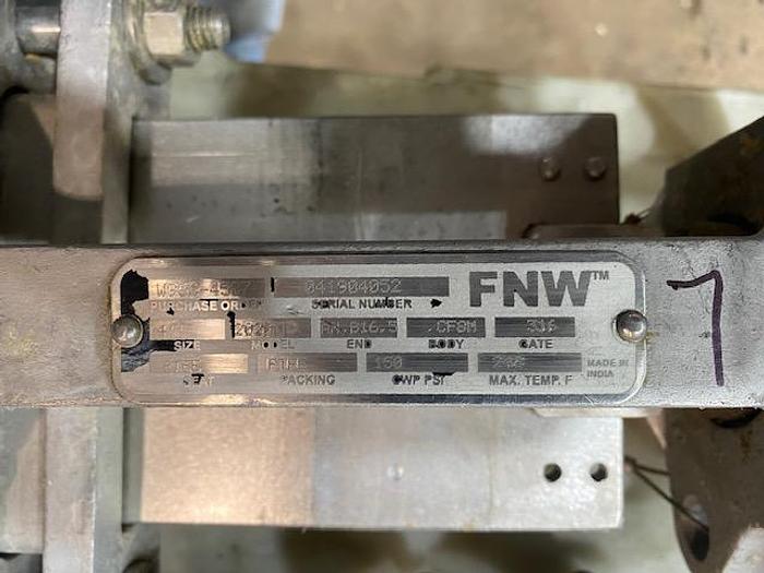 Used FNW MODEL 2020TN 3" SLIDE GATE KNIVE VALVE