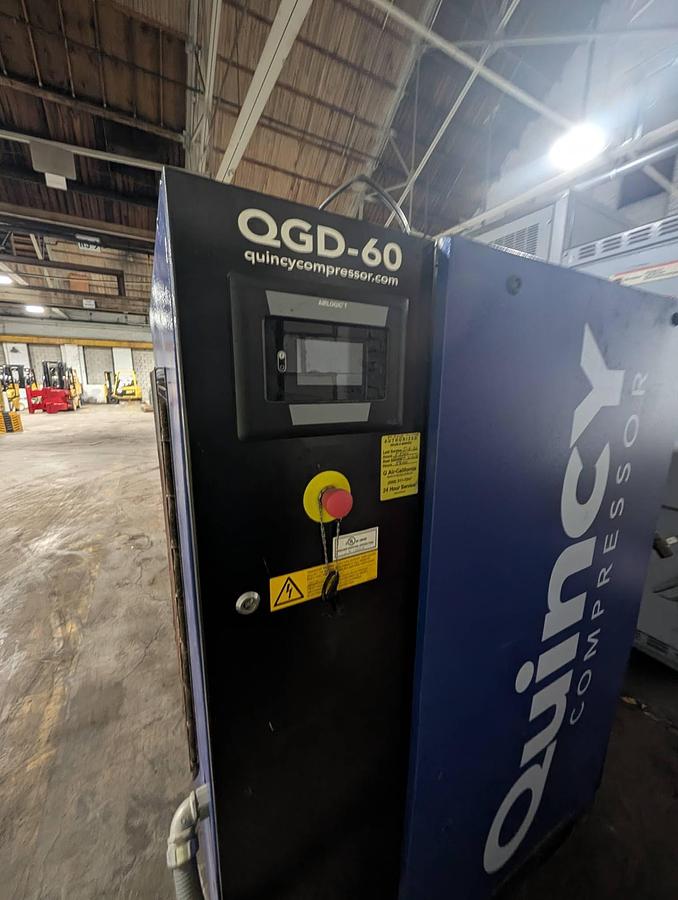 Used 60 HP MODEL QGD-60 QUINCY AIR COMPRESSOR MANUFACTURED 2019