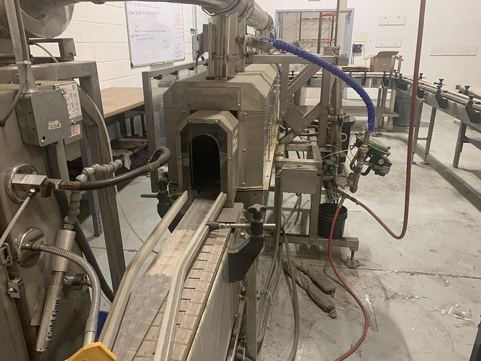 Used Hand Applied PDC Steam Tunnel DUAL ZONE STEAM TUNNEL WITH 16’ X 6’ X 6” LOOP CONVEYOR