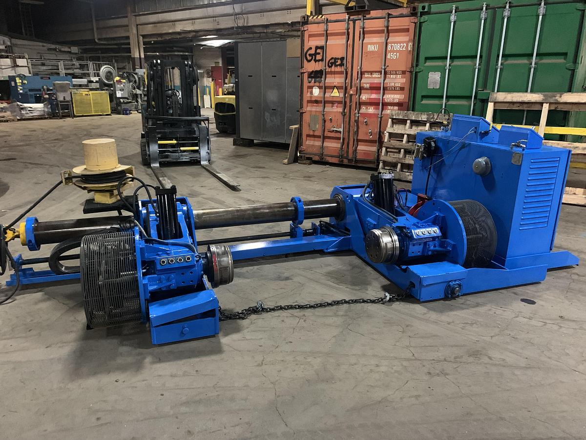 Used JAGENBERG MODEL SE-18 SHAFTLESS FLOOR PICK UP UNWIND STAND 72" ROLL DIAMETER CAPACITY