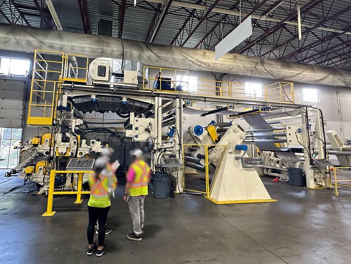 Used 88" WOLVERINE 3-COLOR FLEXO PRESS - 48" REPEAT