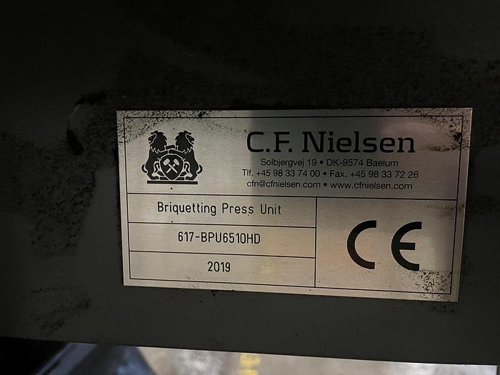 Used 2019 C.F. NEILSEN BP6510 BRIQUETTING PRESS