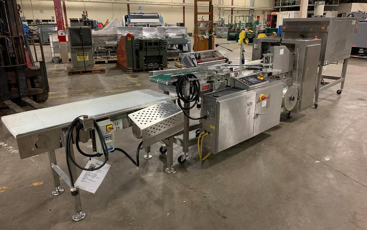 Used SHANKLIN F-1A CDA STAINLESS STEEL FOOD GRADE SIDE SEAL SHRINK WRAPPER