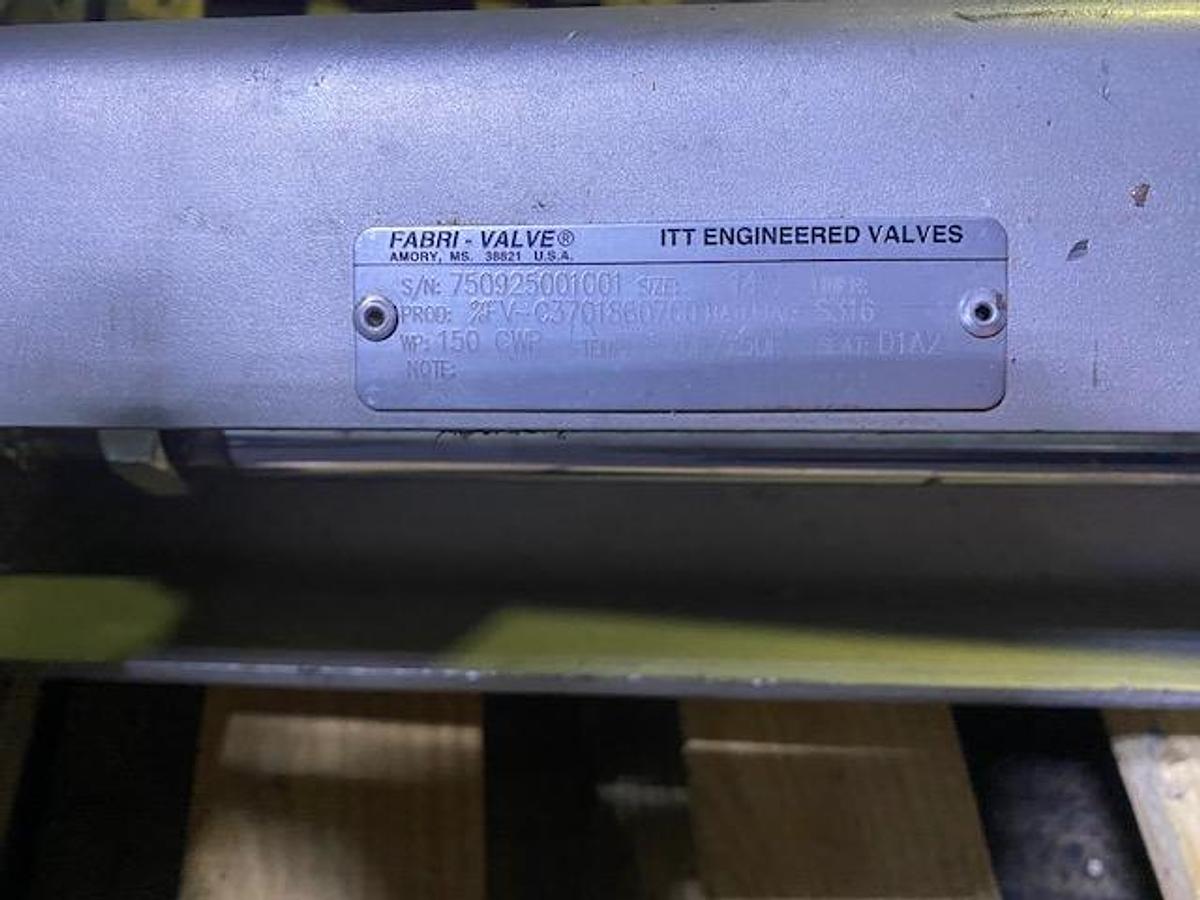 Used ITT 12" DIA. PNEUMATIC SLIDE GATE VALVE SS