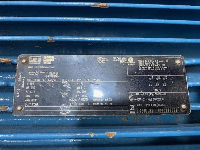 Used WEG 150 HP MOTOR 1780 RPM