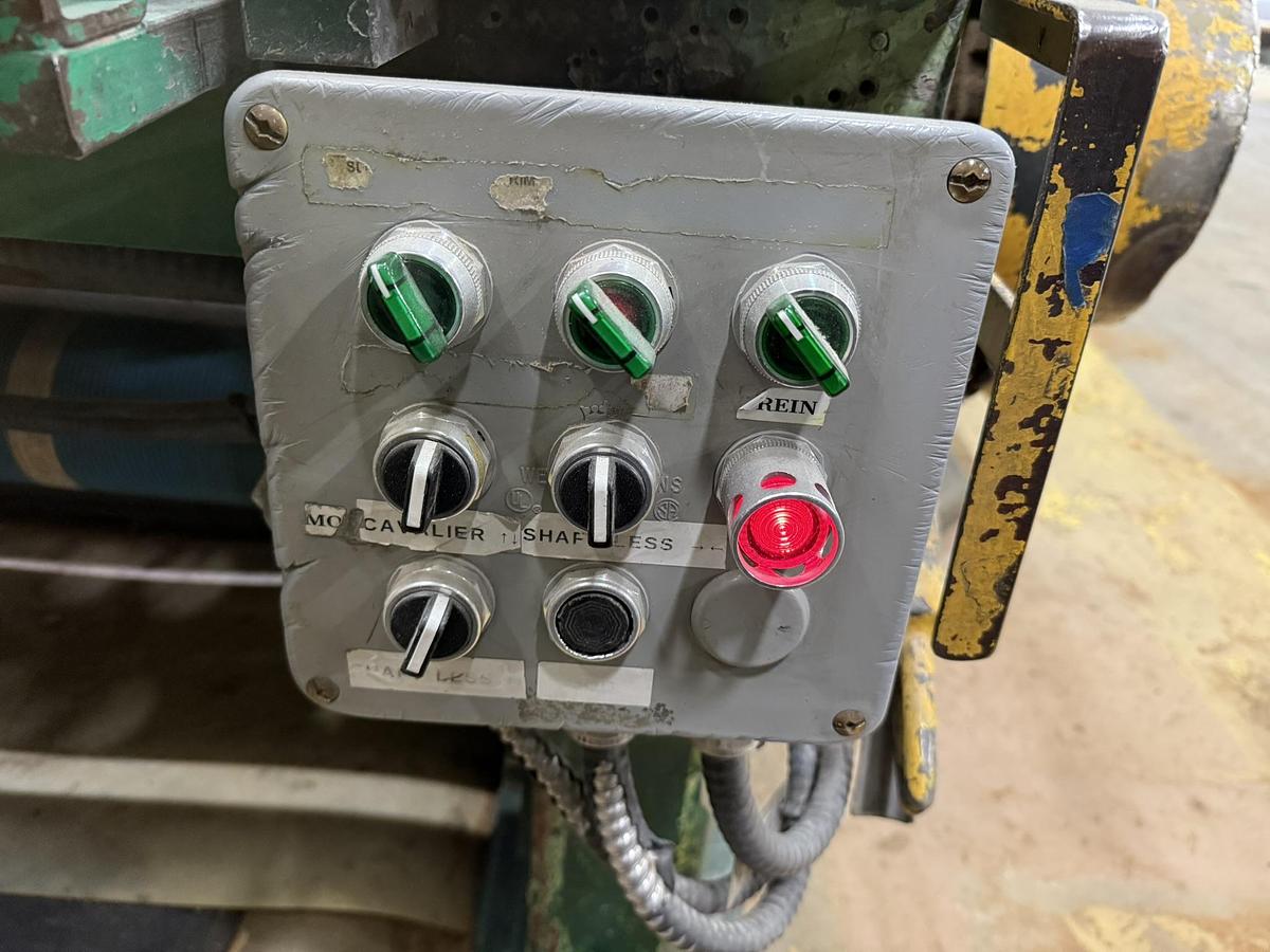 Used 110" FACE LANGSTON MODEL DA TWO DRUM SLITTER REWINDER 72" REWIND DIAMETER