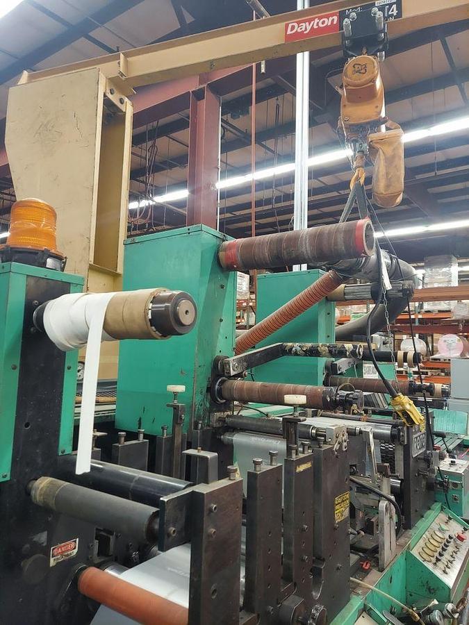 Used 10" WIDE ROTOPRESS 9 COLOR 3 DIE STATION FLEXOPRESS