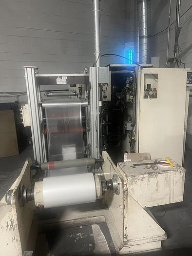 Used 16" WIDE INDEPENDENT MACHINE CO. DUPLEX TURRET SLITTER REWINDER