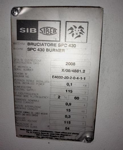 Used SIB SIBER MODEL 220 BURNER #2
