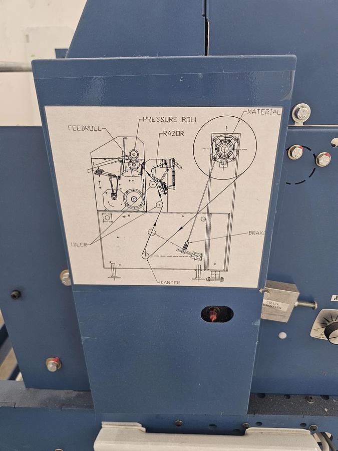 Used 60" WIDE ROSENTHAL SM-60 STRAIGHT KNIFE SHEETER WITH RAZOR SLITTING