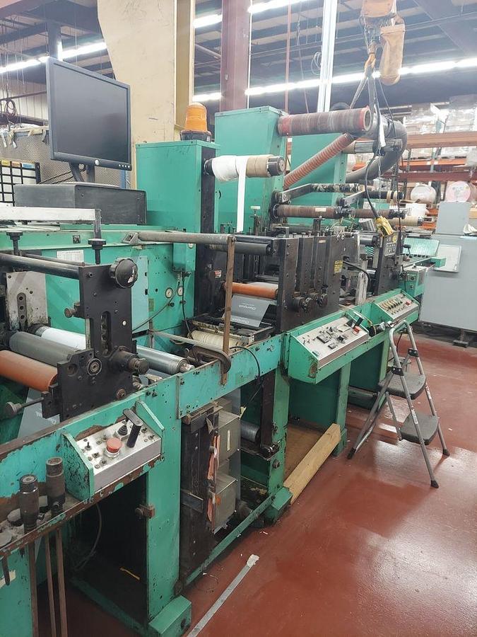 Used 10" WIDE ROTOPRESS 9 COLOR 3 DIE STATION FLEXOPRESS