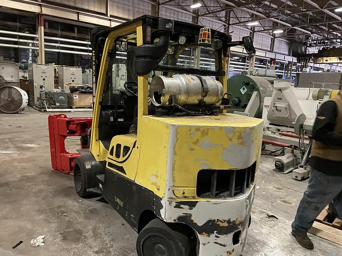 Used 12,000 POUND HYSTER S120FTPRS FORKLIFT WITH BOLZONI PAPER ROLL CLAMP TRIPLE STAGE MAST MFG. 2018 - PENDING JF
