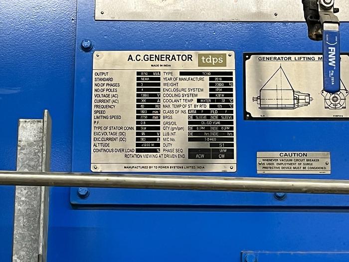 Used HOWDEN SERIES TWIN-CA 56 STEAM TURBINE AND TD POWER SYSTEMS AC GENERATOR 7.0MW MFG 2018 - PENDING RF