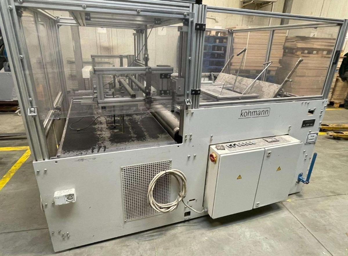 Used 20" WIDE KOHMANN WINDOW PATCHING MACHINE FOR CARDBOARD DUAL LANE - MFG 2015