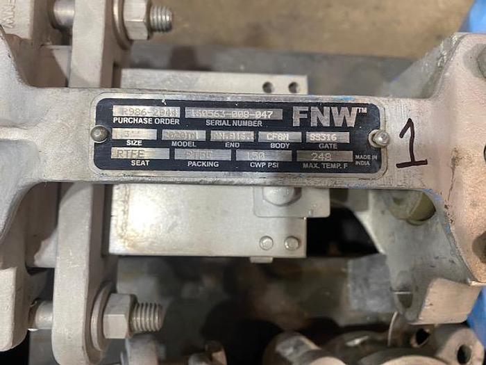 Used FNW MODEL 2020TN 3" SLIDE GATE KNIVE VALVE