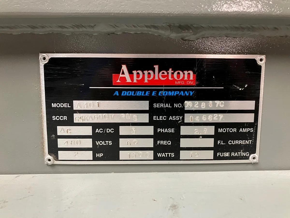 Used 120" APPLETON A301 AUTOMATIC CORE CUTTER MFG 2017
