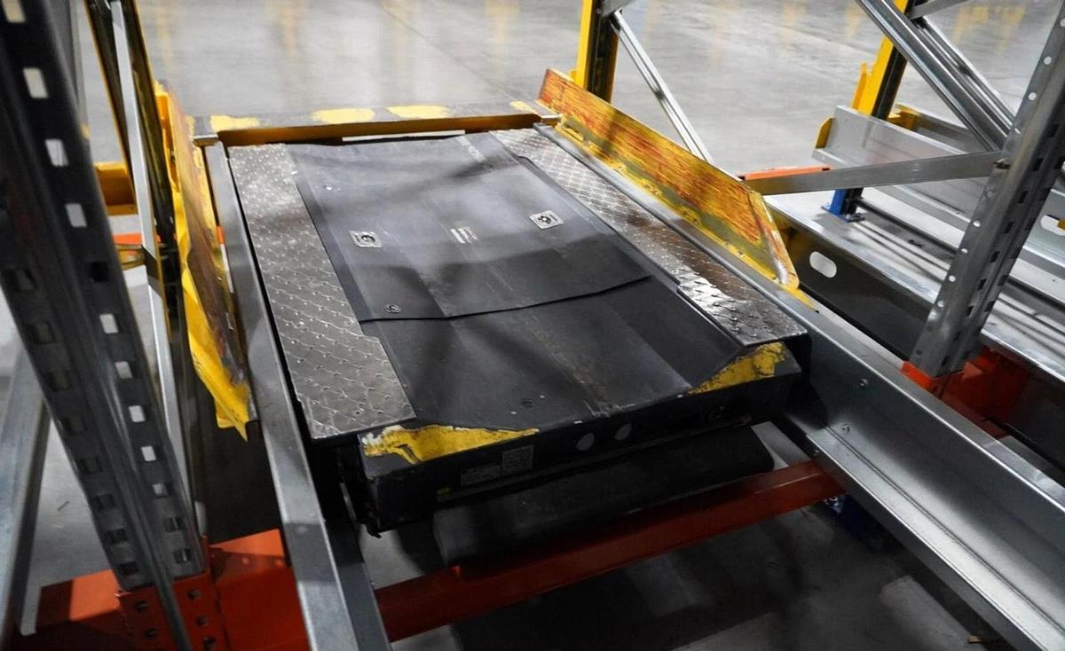 Used SSI SCHAFER AUTOMATIC FIFO PALLET RACKING STORAGE SYSTEM WITH 3 ORBITERS - MFG 2021