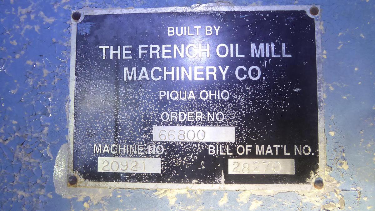 Used FRENCH OIL MILL MACHINERY CO. DEWATERING SCREW PRESS S/S