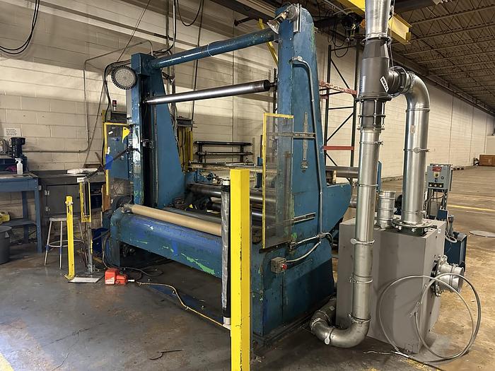 Used 62" BF PERKINS TWO DRUM SLITTER REWINDER