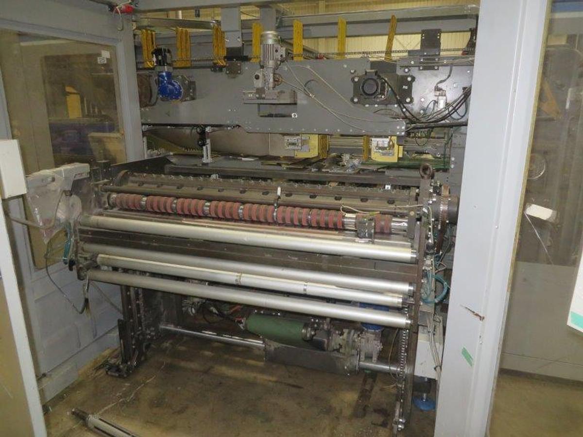 Used 2010 BAOSUO ULTRA COMPACT 102" KITCHEN TOWEL REWINDING LINE WITH LOG SAW AND PACKAGING