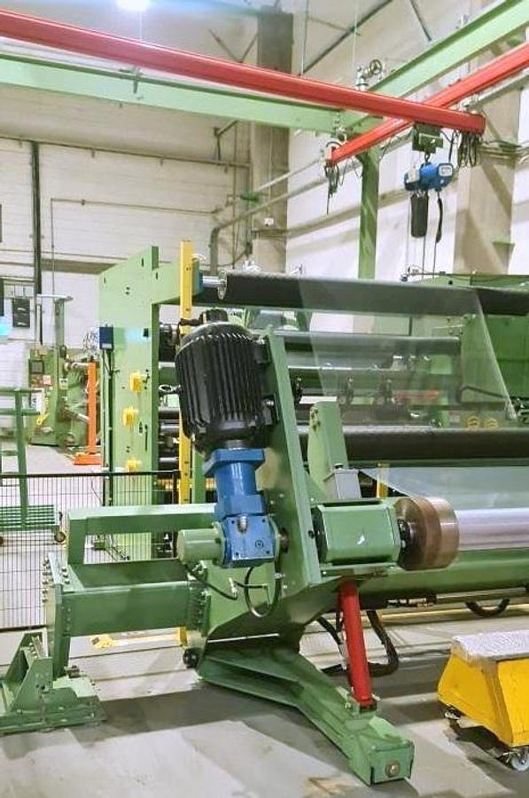 Used 72" WIDE PARKINSON TECHNOLOGIES MODEL 845 DUPLEX SLITTER REWINDER