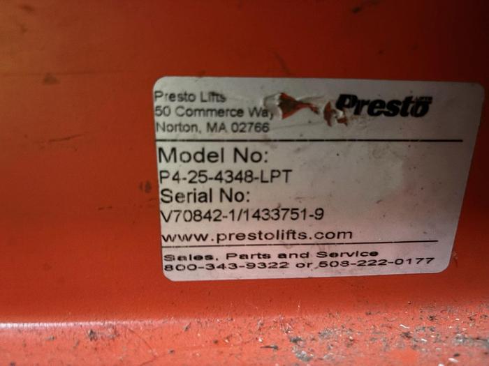 Used PRESTO P4-25-4348-LPT FLOOR LEVEL PALLET LIFT LOAD LEVELER TURNTABLE 2,500 POUND CAPACITY (7 UNITS AVAILABLE)