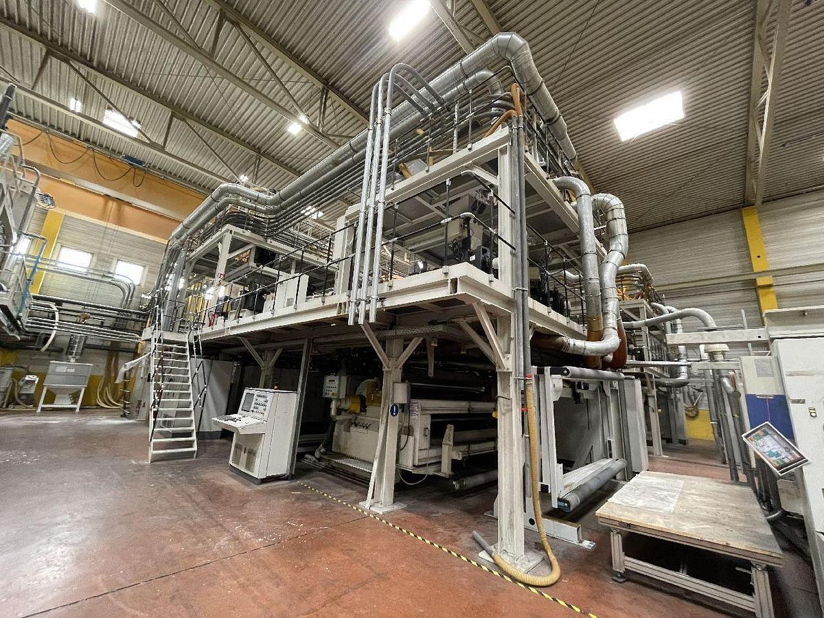 Used 98.4"/2500mm WIDE SML MODEL CAST COEX 5 5 LAYER CAST FILM EXTRUSION LINE