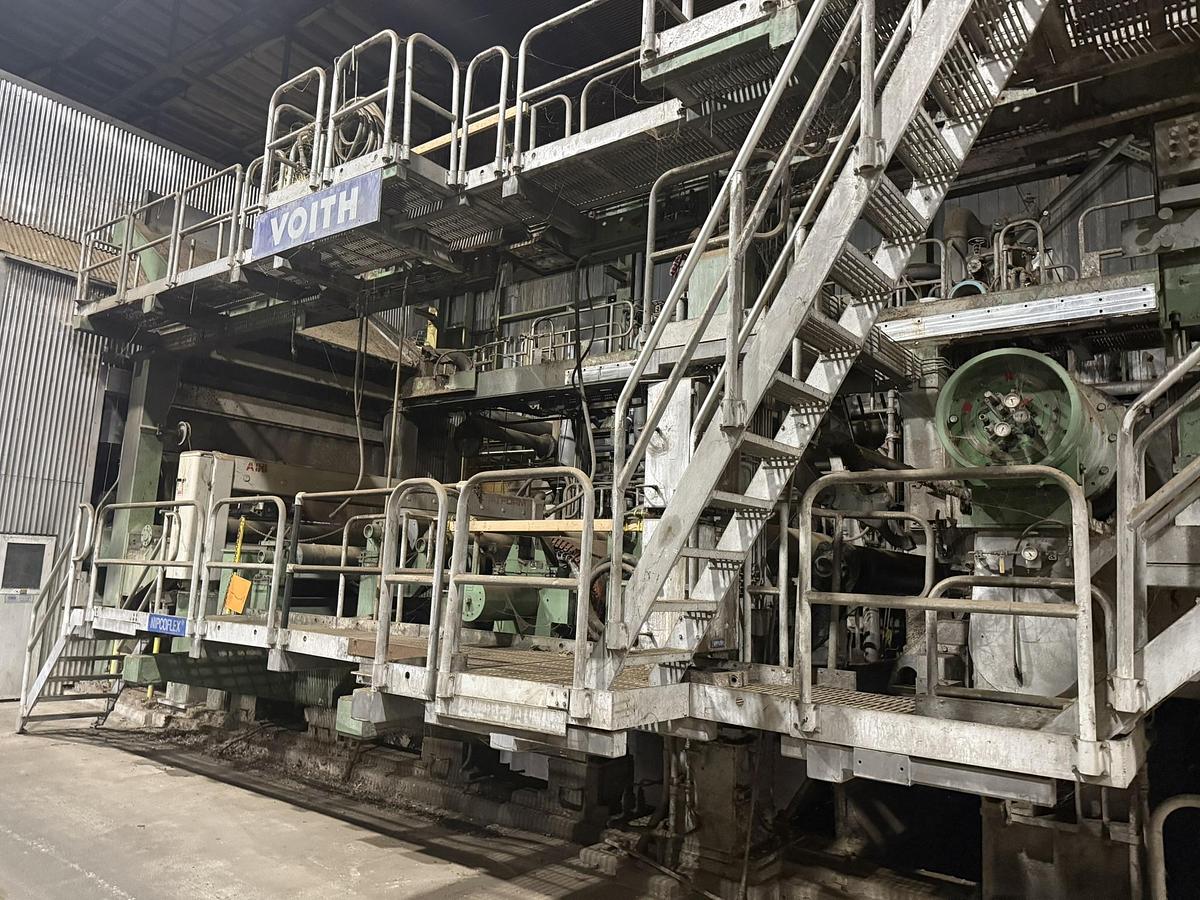 Used 110" (2.8M) VOITH FOURDRINIER PAPER MACHINE (2002) – 72" DIAMETER DRYERS – DUAL SHOE PRESS (GBM)