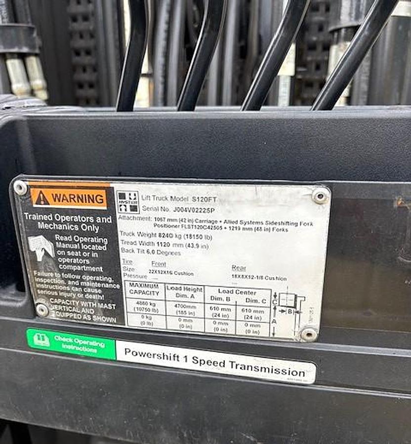 Used 12,000 POUND HYSTER S120FT MFG 2016