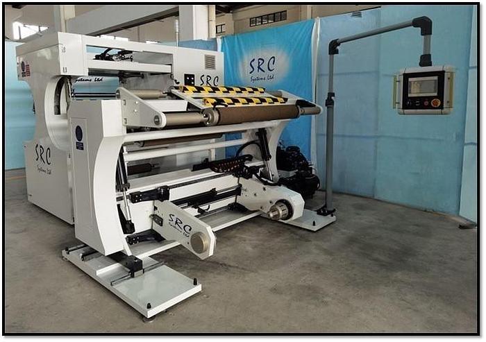 Used 40" WIDE SRC SYSTEMS MODEL 1060CS DUPLEX CENTER SURFACE SLITTER