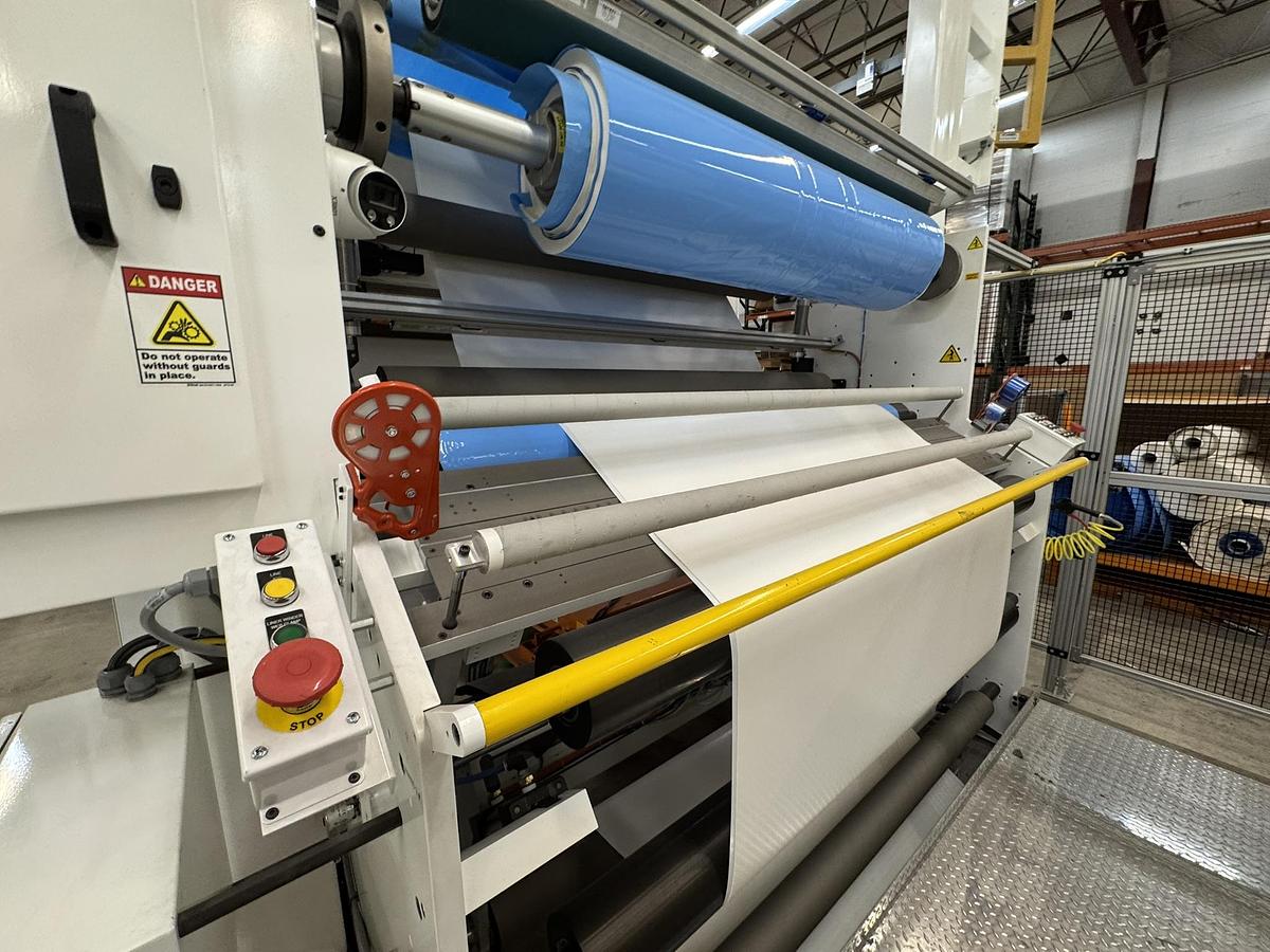 Used 72" WIDE CATBRIDGE LAMINATION LINE & TURRET REWINDER - MFG 2023