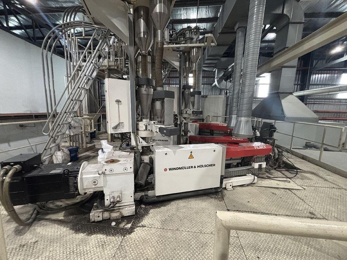 Used 94.5"(2400mm) WIDE WINDMOLLER & HOLSCHER MODEL FILMEX 3 LAYER CAST FILM LINE