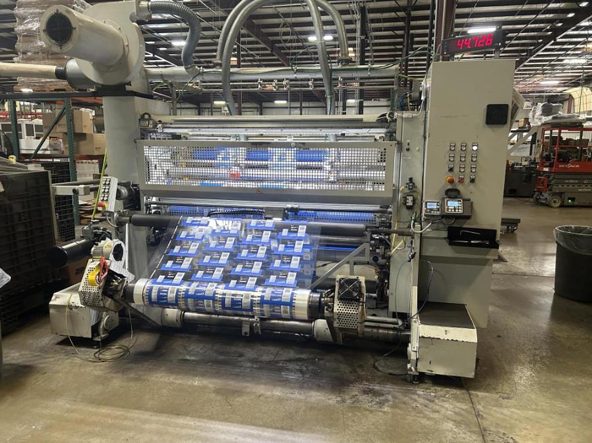 Used 62" WIDE BIELLONI MODEL B87 CANTILEVERED DUPLEX SLITTER REWINDER - MFG 2015