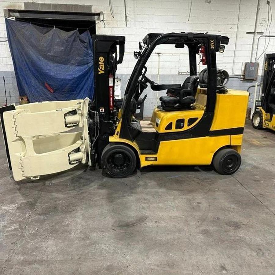 Used 12,000 POUND LB. YALE MODEL GLC120VX WITH 72" CASCADE CLAMP 85"/163" MAST LOW HOURS 3,157