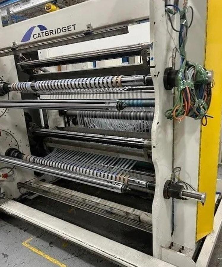 Used 55" WIDE CATBRIDGE DUPLEX TURRET SLITTER REWINDER WITH CORE LOADING - MFG 2018