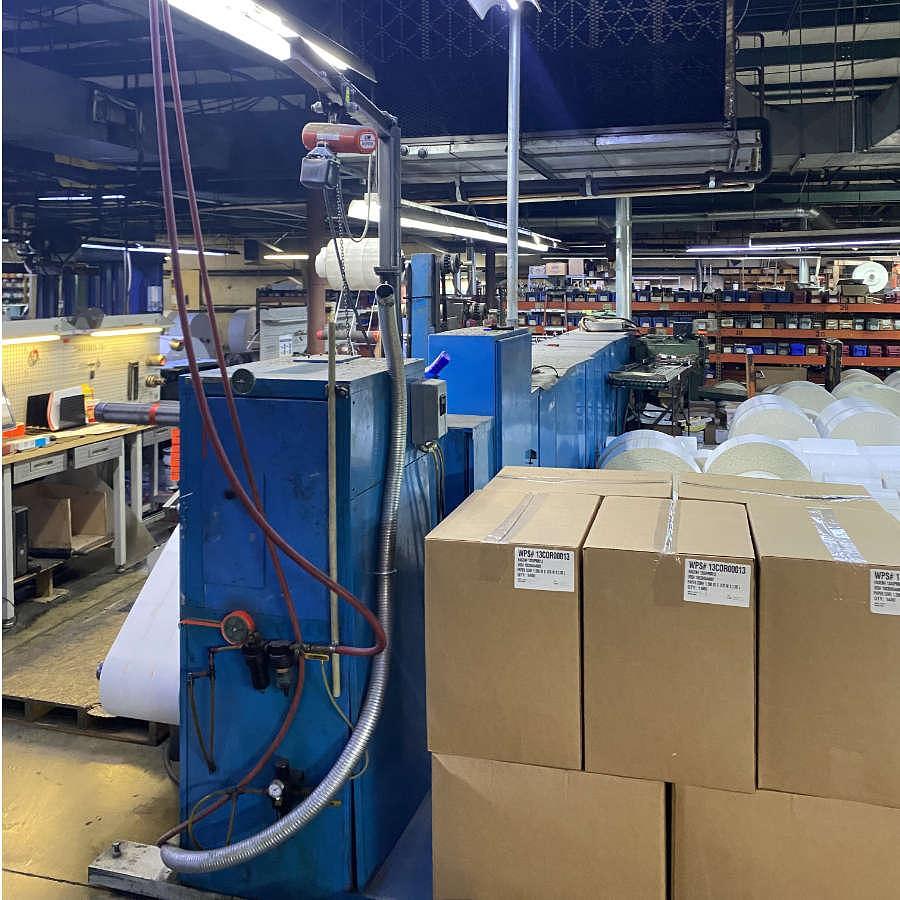 Used 16" WIDE ROTOPRESS MODEL 6516 8 COLOR 3 DIE STATIONS FLEXO PRESS