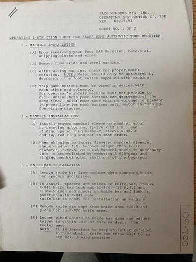 Used PACO CORE CUTTER STILL RUNNING