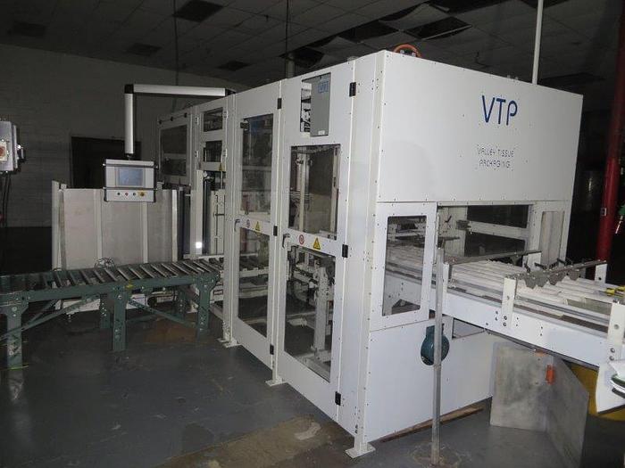 Used 112" BAOSUO BATHROOM TISSUE LINE WITH VTP CARTON ERECTOR, PACKER & VTP 8450 WRAPPER