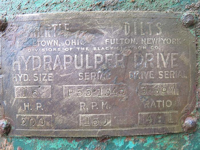 Used BLACK CLAWSON HYDRAPULPER