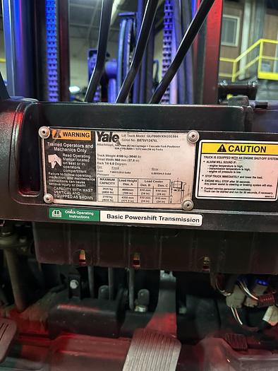 Used YALE GLP050VXNGSE084 5000LB FORKLIFT 6,500 HOURS