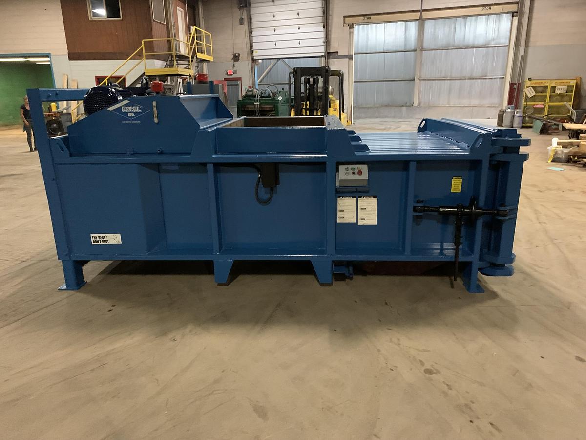 Used EXCEL EX-60 AUTOMATIC MANUAL TIE BALER WITH CONVEYOR VIDEO AVAILABLE