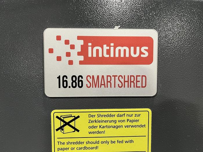 Used INTIMUS 16.86 SMARTSHRED CROSSCUT DOCUMENT SHREDDER 10HP- SOLD JE