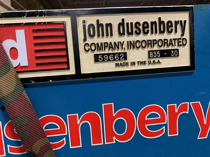 Used 63" DUSENBERY MODEL 835 DUPLEX CANTILEVERED SLITTER REWINDER