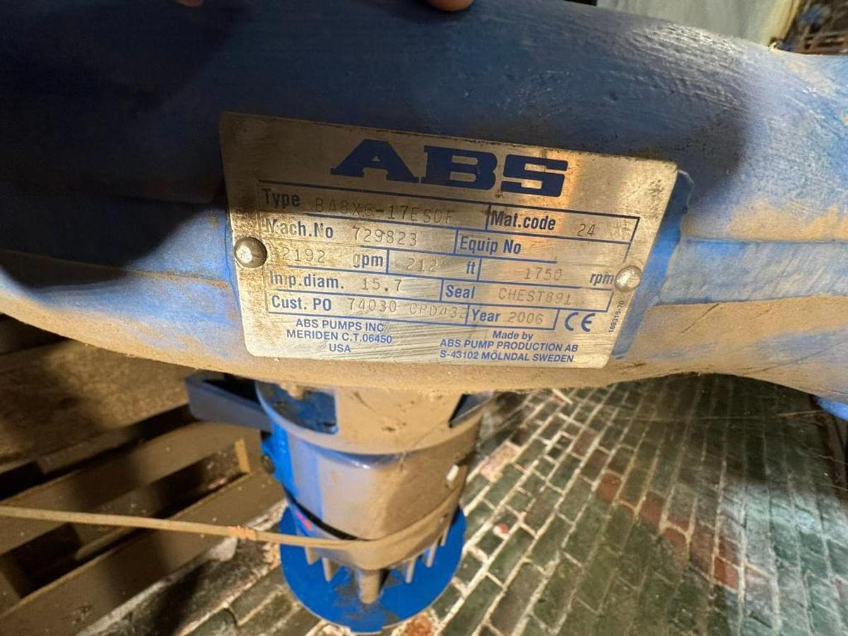 Used ABS CENTRIFUGAL PUMP TYPE BA8X6-17ESDF