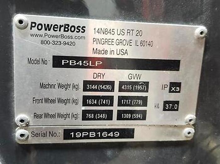 Used POWERBOSS FLOOR SWEEPER SCRUBBER PB45LP MANUFACTURED 2019