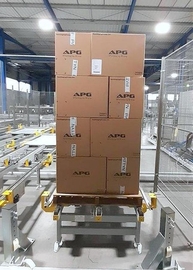 Used PATTYN HIGH-SPEED CASE ERECTING AND BAG INSERTING AUTOMATED PACKAGING SYSTEM