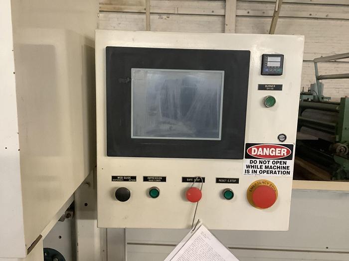 Used 15" WIDE CHESNUT ENGINEERING 1 COLOR PRINTER 2 ROLL ROTOGRAVURE AND LAMINATING LINE
